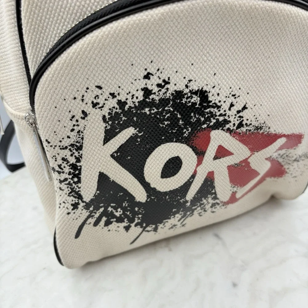 Rare Michael Kors Abbey Medium Backpack Graffiti Print Logo MK Bag MSRP $398‎